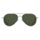 AO General Sunglasses, Silver, Calobar Green SkyMaster Glass Lenses, 58-14-145 B52.5, GEN258STSMGNG