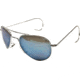 AO II 8-Base Sunglasses, Silver, Comfort Cable, Blue Mirror Poly Lens, 58mm, Large S-BMP-CC-58