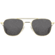 AO Original Pilot Sunglasses, Gold Frame, 57 mm Gray AOLite Nylon Lenses, Standard Temple, Polarized, 738921549789