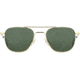 AO Original Pilot Sunglasses, Gold Frame, 52 mm Green AOLite Nylon Lenses, Standard Temple, Polarized, 738921549383