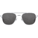 AO Original Pilot 2 Sunglasses, Silver Frame, Gray Nylon Polarized Lens, Standard Temple, 52-20-140, OP-252STCLGYN-P