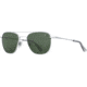 AO Original Pilot 4 Sunglasses, Matte Silver Frame, Green Glass Polarized Lens, Standard Temple w/ Smoke Temple Tip, 52-20-140, OP-452STSMGNG-P