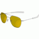 AO Original Pilot Sunglasses, Bayonet, Matte Chrome Frame, Yellow Lens, 52mm, 30224