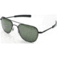 AO Original Pilot Sunglasses, Bayonet, Black Frame, Green Glass Lenses, 52mm, 32210