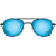 AO Original Pilot Sunglasses, Black Frame, 57 mm SunFlash Blue Mirror AOLite Nylon Lenses, Bayonet Temple, Polarized, 738921564874
