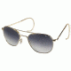 LENGTH=102-#####-AO Original Pilot Sunglasses, Comfort Cable, Gold Frame, Polycarbonate Gradient Grey Lens, 57mm, 32477