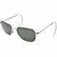 AO Original Pilot Sunglasses, Matte Chrome, Comfort Cable, Green Glass Lenses - 57mm MC-TCGG-CC-57