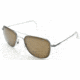 AO Original Pilot Sunglasses, Matte Chrome, Wire Spatula, Brown Glass Lenses, 57mm, Polarized MC-CBPG-WS-57