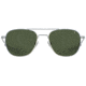 AO Original Pilot Sunglasses, Matte Silver Frame, 57 mm Calobar Green AOLite Nylon Lenses, Bayonet Temple,738921550327