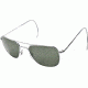 AO Original Pilot Sunglasses, Silver, Comfort Cable, Grey Glass Lens, 52mm, Polarized S-TCGPG-CC-52