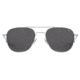 AO Original Pilot Sunglasses, Silver Frame, 52 mm True Color Gray AOLite Nylon Lenses, Bayonet Temple, Polarized, OP-252BTCLGYN-P