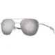 AO Original Pilot Sunglasses, Silver Frame, 52 mm SunFlash Silver Mirror SkyMaster Glass Lenses, Bayonet Temple, Polarized, 738921564638
