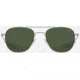 AO Original Pilot Sunglasses, Silver Frame, Calobar Green AOLite Nylon Lenses, Bayonet Temple, 55-20-140, OP-255BTCLGNN