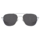 AO Original Pilot Sunglasses, Silver Frame, 57 mm True Color Gray AOLite Nylon Lenses, Bayonet Temple,738921550020