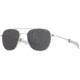 AO Original Pilot Sunglasses, Silver Frame, 55 mm True Color Gray SkyMaster Glass Lenses, Bayonet Temple, Polarized, 738921549918