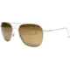 AO Original Pilot Sunglasses, Silver, Wire Spatula, Brown Glass Lens, 55mm S-CBPG-WS-55