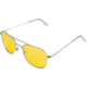AO Original Pilot Sunglasses, Wire Spatula, Silver Frame, Yellow Lens, 57mm, 30258