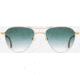 AO Sebring Sunglasses - Womens, White Gold Frame, SunVogue Green Gradient AOLite Nylon Lenses, 55-19-140, SEB355STHAEGN