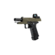 Arcturus Vanguard 4.3in Hi-Capa GBB Airsoft Pistol w/Optics Ready Slide &amp; ARS-1 Red Dot Combo, Black/Tan, AT-GHC-V4-CMB-BT