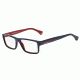 Armani EA3013 Single Vision Prescription Eyeglasses 5103-52 - Top Blue On Red Frame