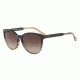 Armani EA4101F Single Vision Prescription Sunglasses EA4101F-556713-56 - Lens Diameter 56 mm, Frame Color Brown/tr Striped Beige