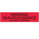 Armor Forensics Warning Sealed Evidence, 250/r - 3-4200