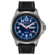 Armourlite Officer Series Blue Dial Watch with Black Leather Strap, Blue/Black/Silver AL803