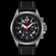 Armourlite Officer Series Chrono Watch with Black Leather Strap, Black/Silver AL802