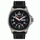 Armourlite Officer Series Watch with Black Leather Strap, Black/Silver AL801