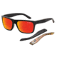 Arnette Dropout Sunglasses, Gloss Black/Orange Frame, Red Mirror Lens AN4176-16