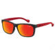 Arnette Slacker Progressive Prescription Sunglasses, Fuzzy Black/Red Frame, Red Mirror Lens-AN4196-03PR
