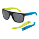 Arnette Squaresville Bifocal Prescription Sunglasses, Gloss Black/Yellow/Blue Frame, Grey Lens-AN4184-06BI
