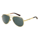 Arnette Trooper Single Vision Prescription Sunglasses, Polished Gold Frame, Grey/Green Lens-AN3065-02SV