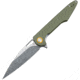 Artisan Cutlery Small Archaeo Linerlock Green Folding Knife, 3 stonewash finish D2 tool steel blade, Green textured G10 handle, 1821PS-GNF