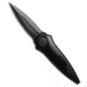 Asheville Steel Paragon Warlock Folding Knife Smooth Tapered Black Aluminum 3.9&quot; Black, Black, CPM S35VN, adult, BHQ-220505