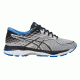 Asics Gel-Cumulus 19 Road Running Shoe - Men's-Grey/Black/Directoire Blue-Medium-8.5