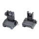AT3 Tactical AR-15 Flip-Up Spring-Assisted Backup Mounted Iron Sights w/ Front/Rear Set, Same Plane, IS-12