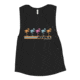 Atoll Board Co Ladies Muscle Tank with Atoll Flamingo Graphic - Black Heather, L - Black Heather,L, 62C615DF9AB03Black-Heather-L