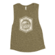 Atoll Board Co Ladies Muscle Tank with Atoll Wave Graphic - Heather Olive, L - Heather Olive,L, 64639A816868CHeather-Olive-L