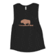 Atoll Board Co Ladies Muscle Tank with Vintage Atoll Bison Graphic - Black Heather, L - Black Heather,L, 62C1E8CBC9B80Black-Heather-L