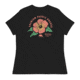Atoll Board Co Womens Relaxed T-Shirt with Atoll Paddle Board Island Flower Graphic - Black, L - Black,L, 644182D079FDBBlack-L