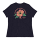 Atoll Board Co Womens Relaxed T-Shirt with Atoll Paddle Board Island Flower Graphic - Navy, L - Navy,L, 644182D079FDBNavy-L