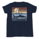 Atoll Board Co Youth Short Sleeve T-Shirt with Atoll Paddle Boarder and Shark Graphic - Navy, L - Navy,L, 630D42F1E3E6BNavy-L