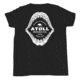 Atoll Board Co Youth Short Sleeve T-Shirt with Atoll Shark Fossil Graphic - Black, M - Black,M, 64874832E55D2Black-M