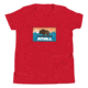 Atoll Board Co Youth Short Sleeve T-Shirt with Atoll Sunset Bison Original Graphic - Red, L - Red,L, 630D3D29868CDRed-L