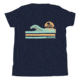 Atoll Board Co Youth Short Sleeve T-Shirt with Atoll Wave Graphic - Navy, XL - Navy,XL, 630D458333F37Navy-XL