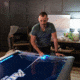 Atomic 90in Indiglo LED Air Hockey Table, Black, G04801W