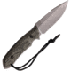 Attleboro Knives The Attleboro Fixed Blade Knife, 9.75in Overall, 4.5in, S35VN, Stonewash Partially Serrated Drop Point Blade, Black Canvas Micarta Handle, Boltaron Sheath, AK-10114