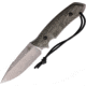 Attleboro Knives The Attleboro Fixed Blade Knife, 9.75in Overall, 4.5in, S35VN, Stonewash Partially Serrated Drop Point Blade, Black Canvas Micarta Handle, Boltaron Sheath, AK-10114