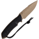 Attleboro Knives The Attleboro Fixed Blade Knife, 9.75in Overall, 4.5in, S35VN, Coyote Brown Cerakote Partially Serrated Drop Point Blade, Black Canvas Micarta Handle, Boltaron Sheath, AK-10112